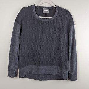 Monrow Black Mixed Texture Crew Neck Sweater
